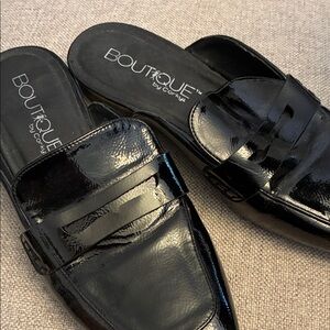 Boutique by Corkys Black Patent Mules